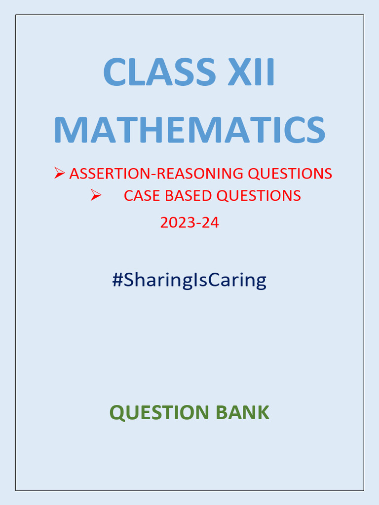 Assertion-Reasoning Questions for Math | PDF | Function (Mathematics ...