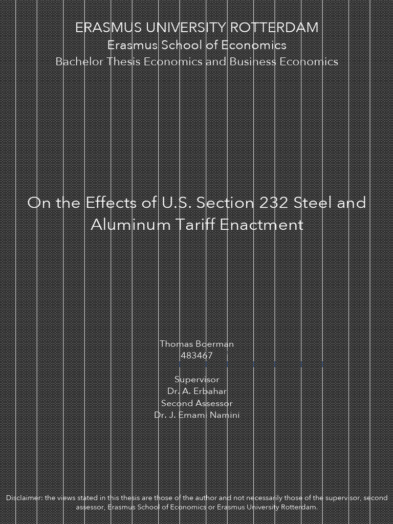 Impact of U.S. Steel and Aluminum Tariffs | PDF | Tariff | Elasticity ...