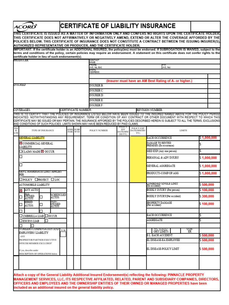 Vendor Credentialing Insurance Certificate | PDF | Insurance ...