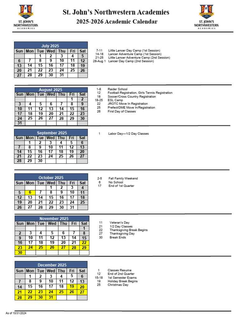 202526AcademicCalendar PDF Academic Term Academia