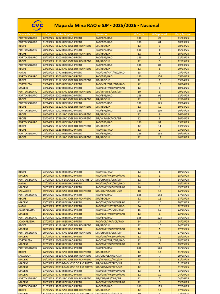 Voos de Ribeirão Preto para 2025 | PDF