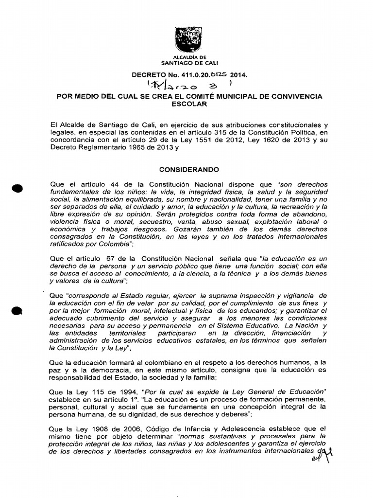 Decreto 411.0.20.0125 - 3 de Marzo Del 2014 | PDF | Educación de la ...