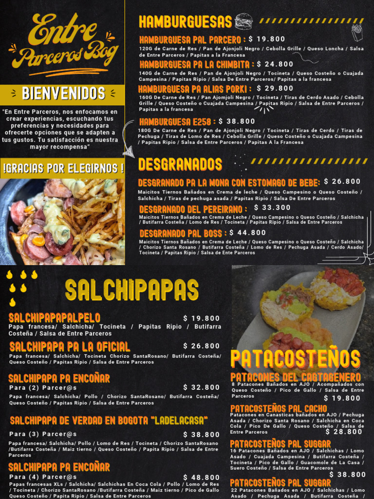 Menu Entre Parceros 2.0 | PDF | Cocina latinoamericana | Alimentos ...