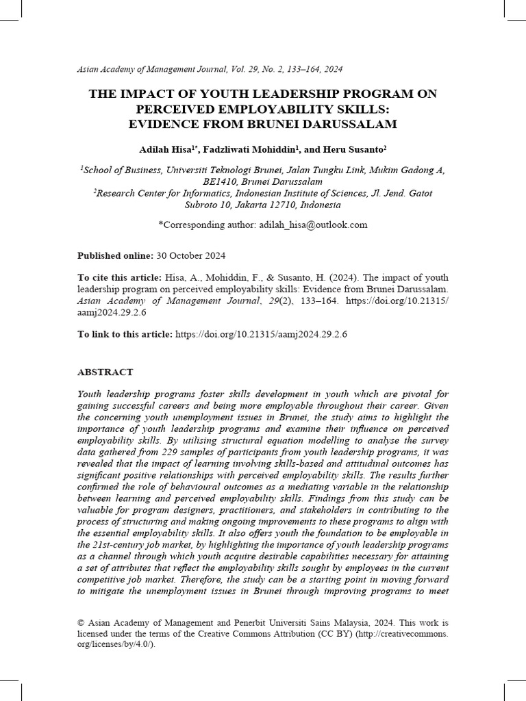 Youth Leadership Programs and Employability Skills | PDF ...