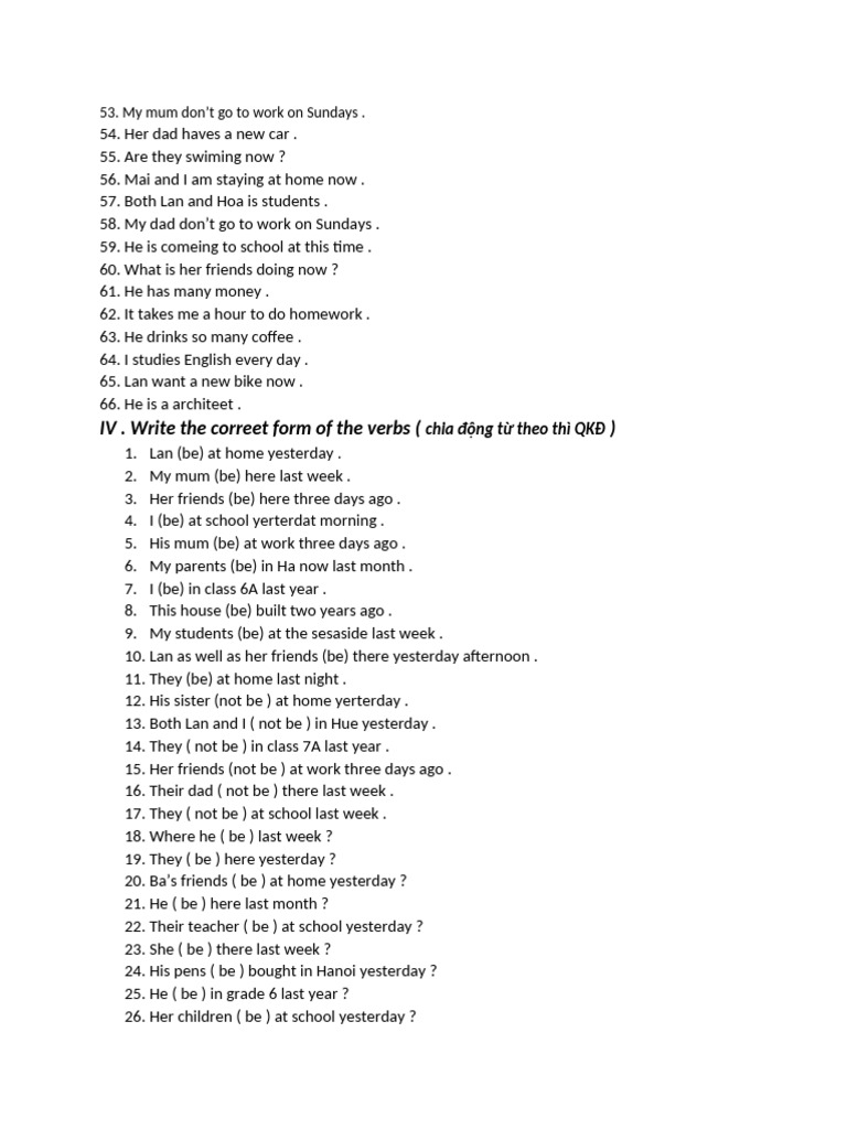 Common English Verb Errors and Corrections | PDF