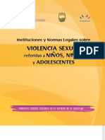 Instituciones y Normas Legales Sobre Violencia Sexual Referidas A Niñas, Niños y Adolescentes.