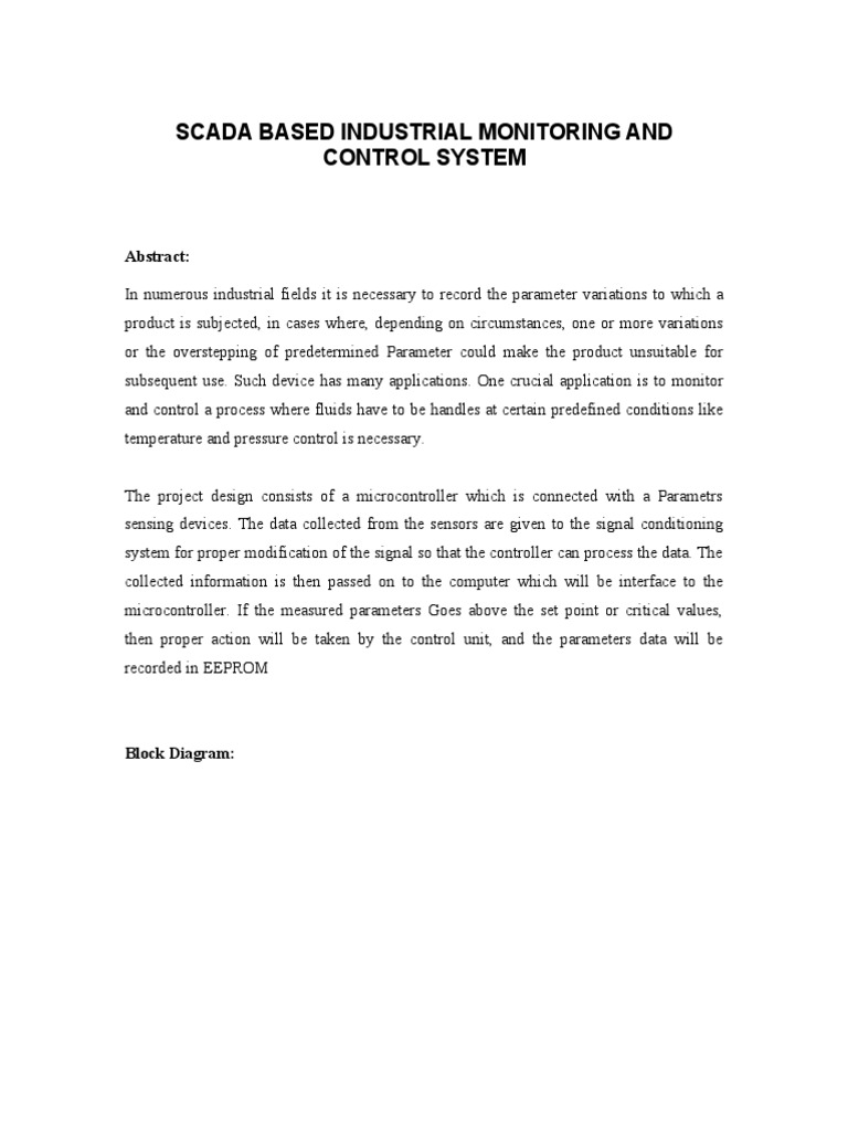Scada Based Industrial Monitoring and Control System | PDF