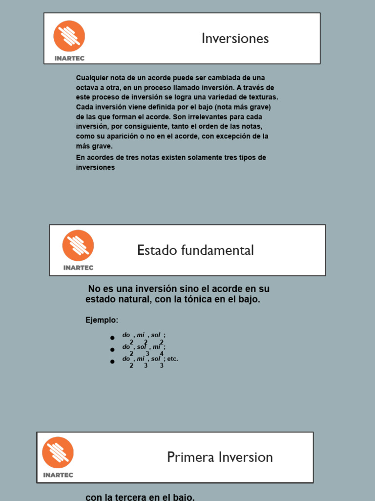 Inversiones de Acordes en Música | PDF | Acorde (Música ...