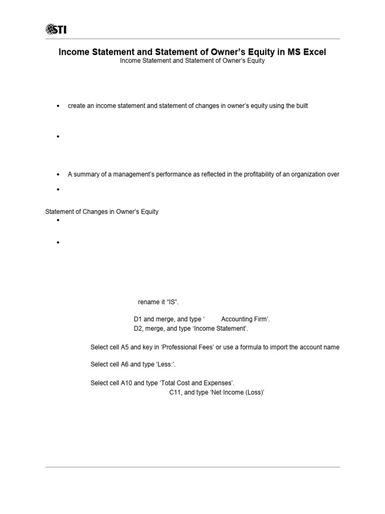 03 Laboratory Exercise 1 | PDF | Income Statement | Income