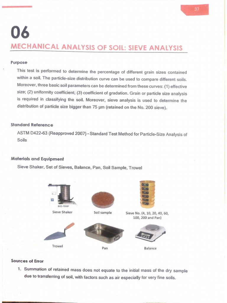 Sieve Analysis - Laboratory | PDF
