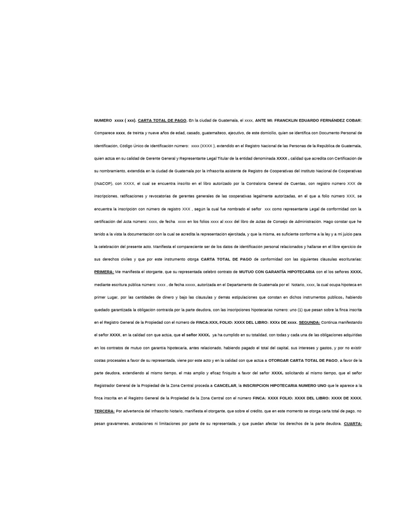 Carta de Pago | PDF | Pagos