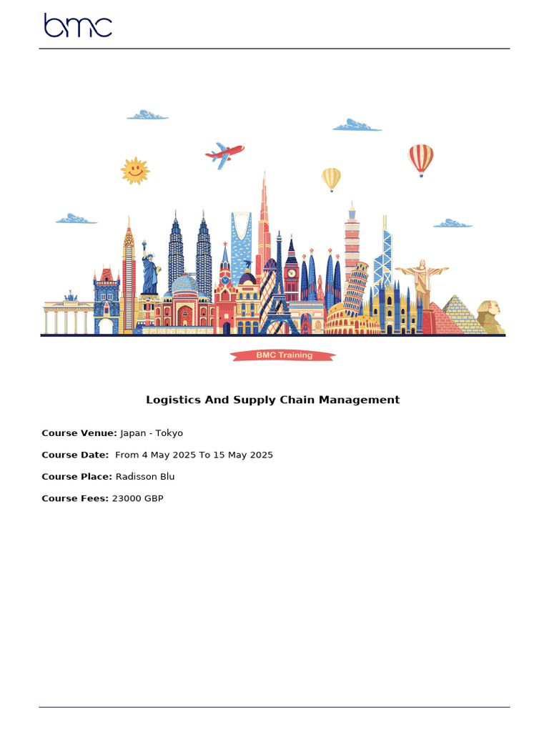 Logistics And Supply Chain Management Tokyo May 2025 Pdf Supply