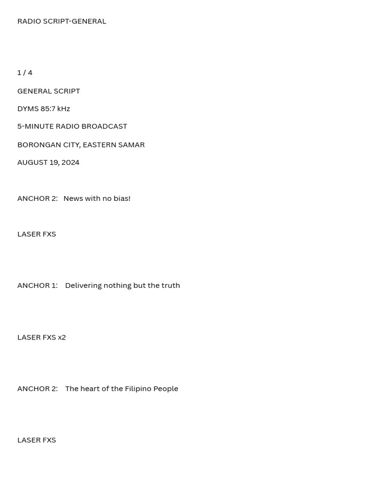 Borongan City Radio News Script | PDF | Entertainment | Taylor Swift