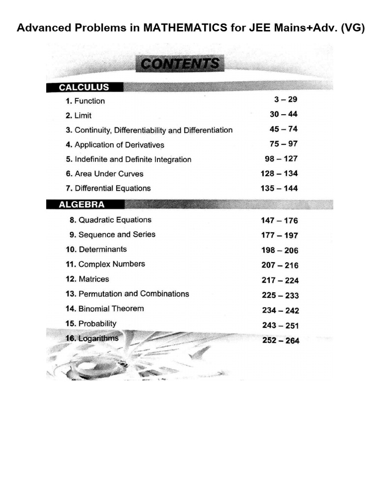 JEE Advanced Mathematics Problems Guide | PDF