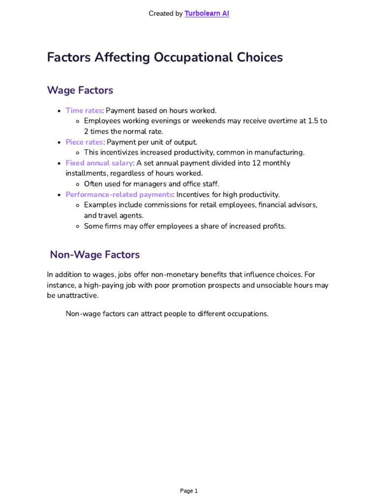 Factors Influencing Job Choice Decisions | PDF | Labour Economics ...