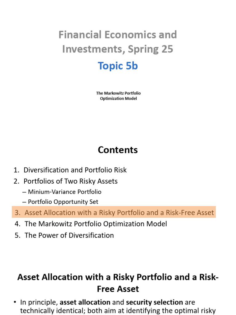 5b | PDF | Diversification (Finance) | Asset Allocation