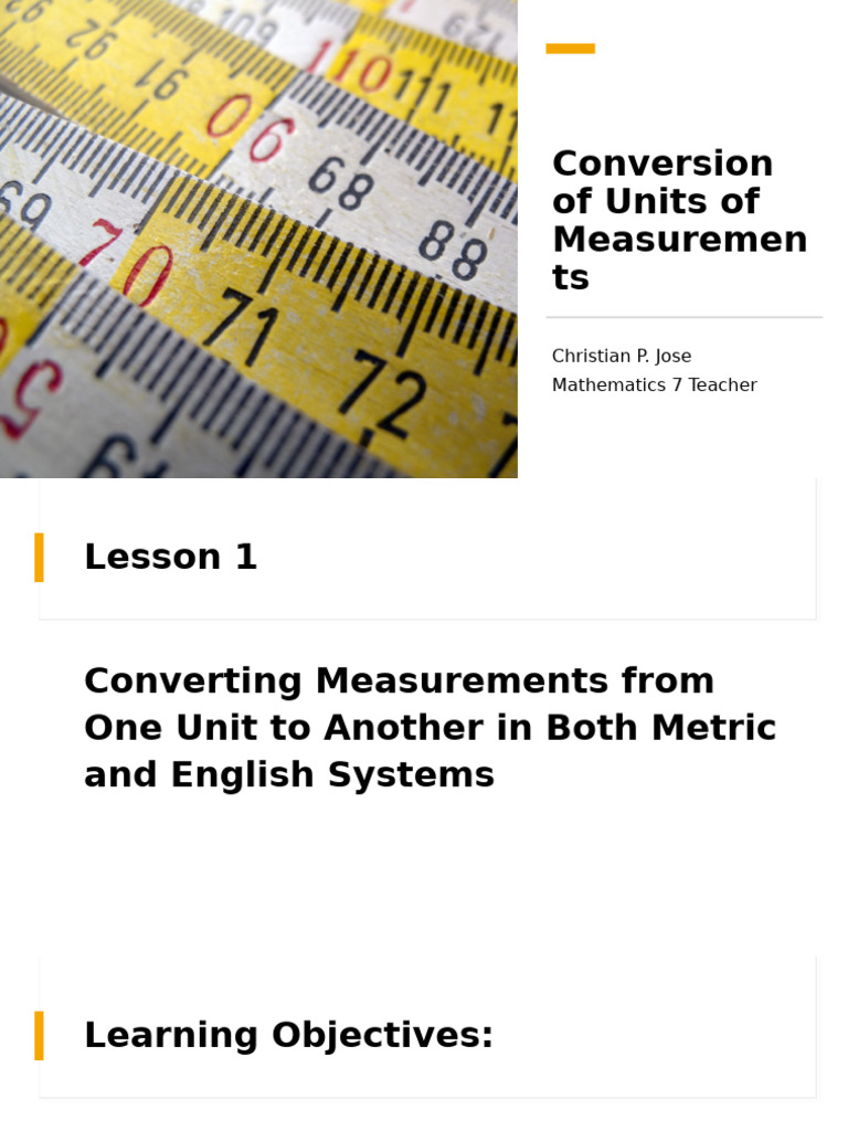 Conversion of Measurements | PDF | Kilogram | Litre