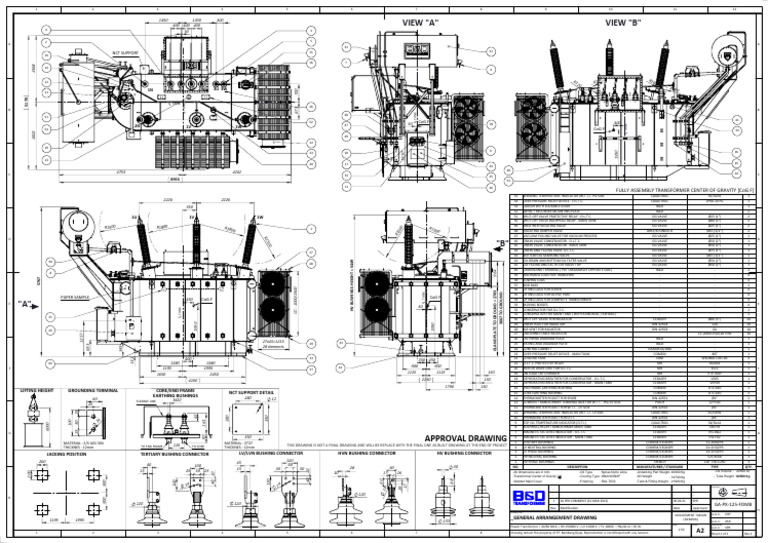 40/60 MVA Power Transformer Drawing | PDF | Gas Technologies | Equipment
