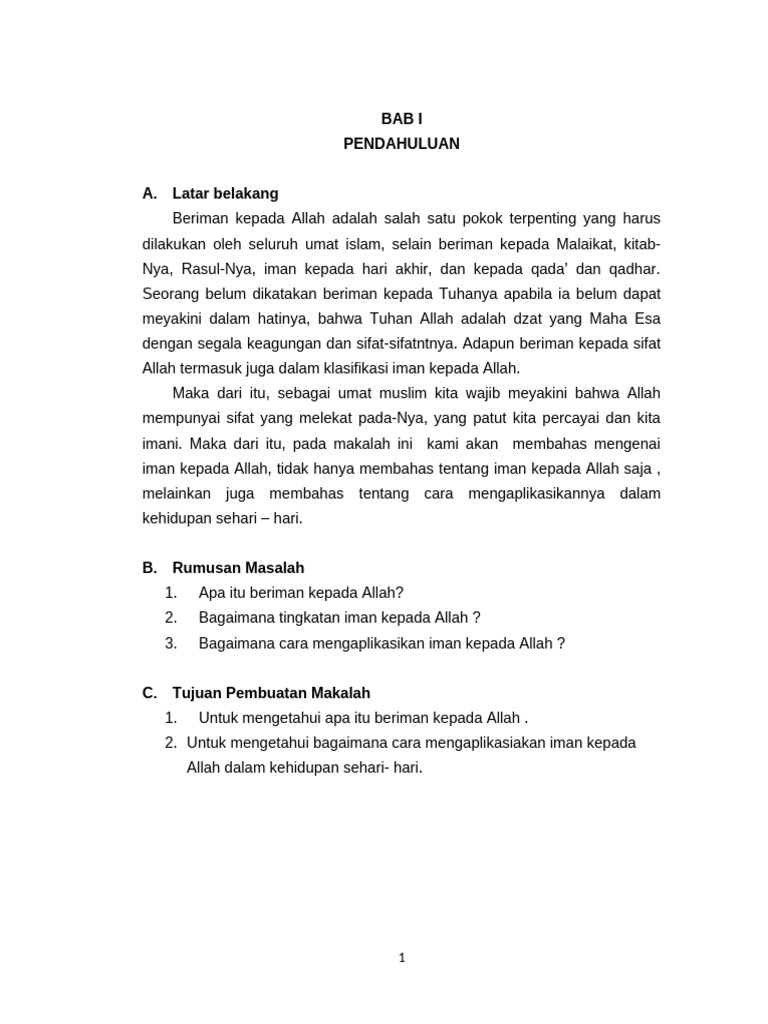 Memahami Iman kepada Allah dalam Islam | PDF
