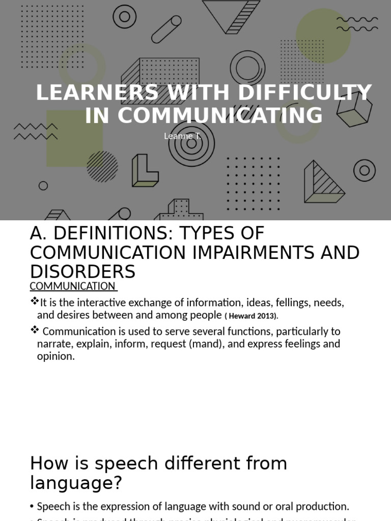 Communication Disorders Guide | PDF | Speech | Word