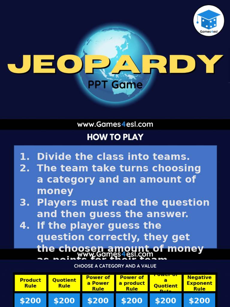 Classroom Team Game for Math Rules | PDF