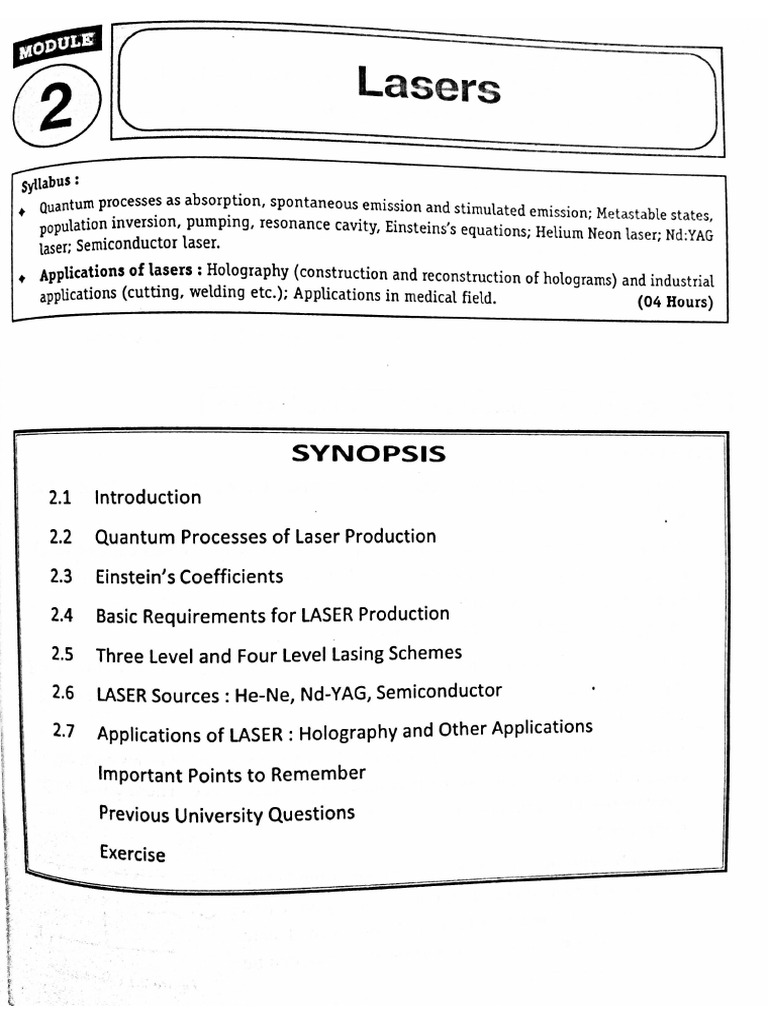 Notes On Laser - Part 2 | PDF