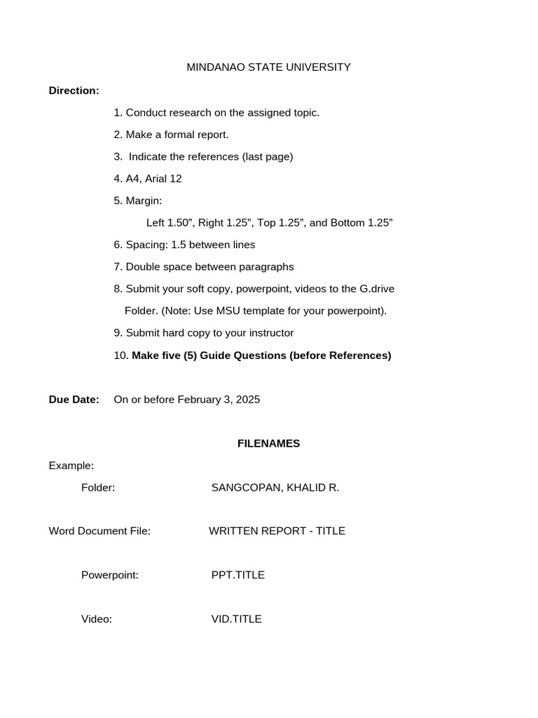 MSU Research Report Guidelines | PDF