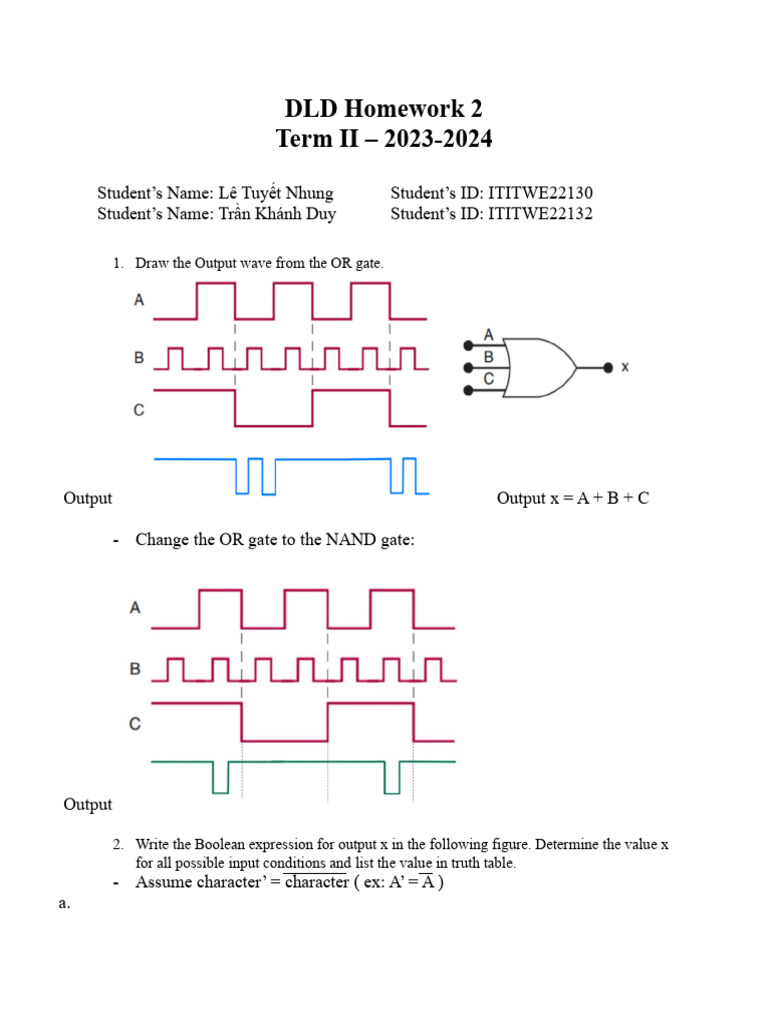 Homework1 DLD - Term 2 23-24 | PDF | Digital Electronics | Computer ...
