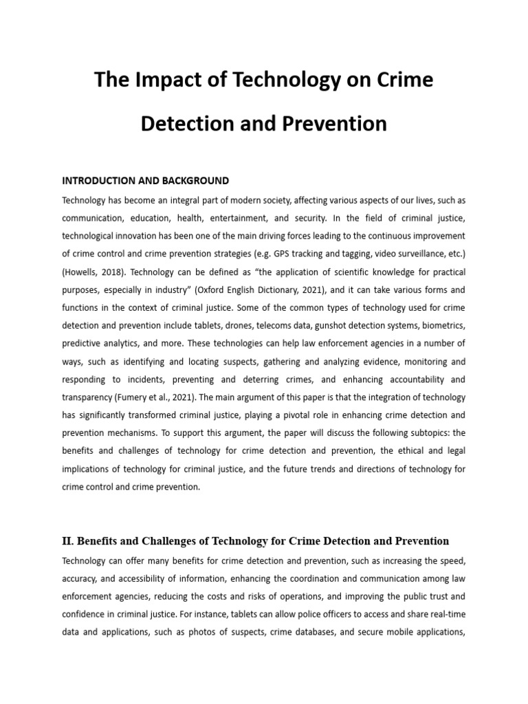 Technology's Role in Crime Prevention | PDF | Privacy | Crimes