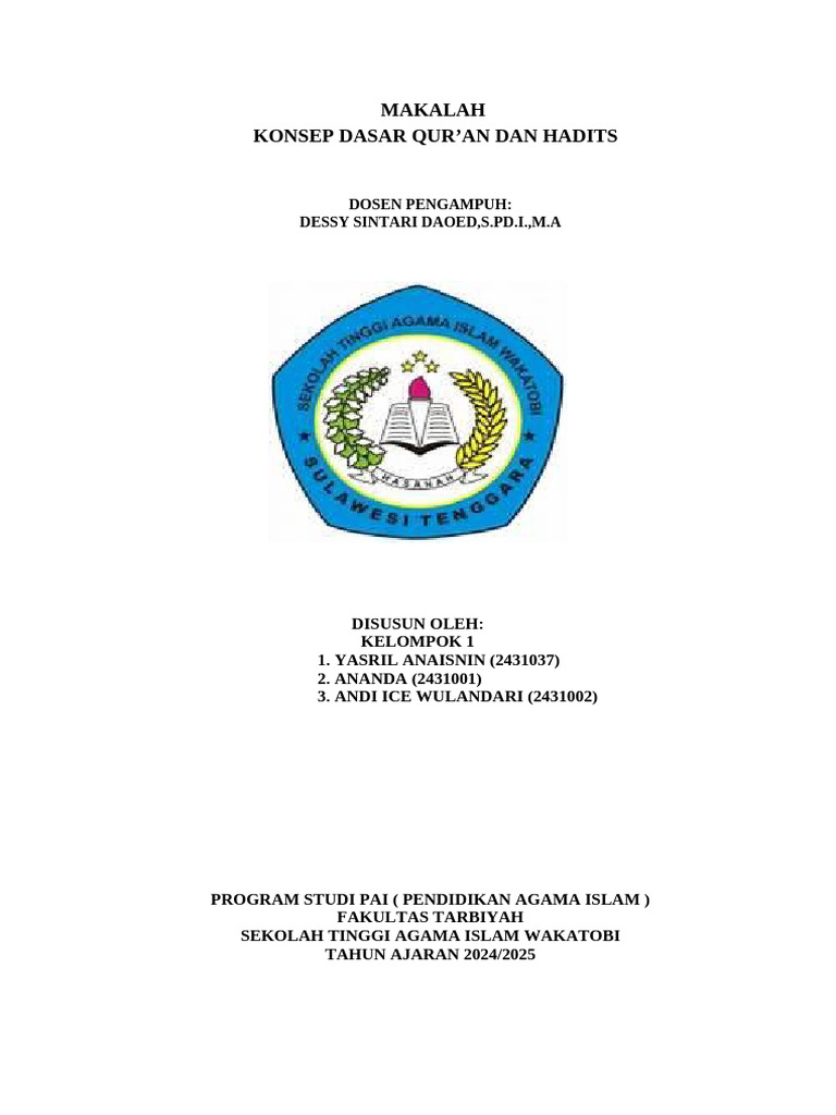 Konsep Dasar Al-Qur'an dan Hadits | PDF