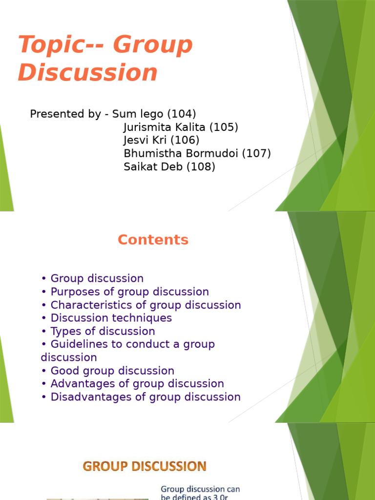 Group Discussion Techniques and Guidelines | PDF