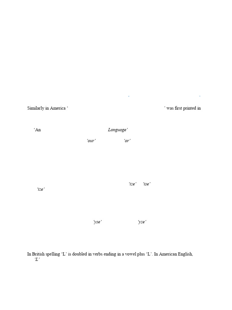 The Differences Between American and British Spelling | PDF | English ...