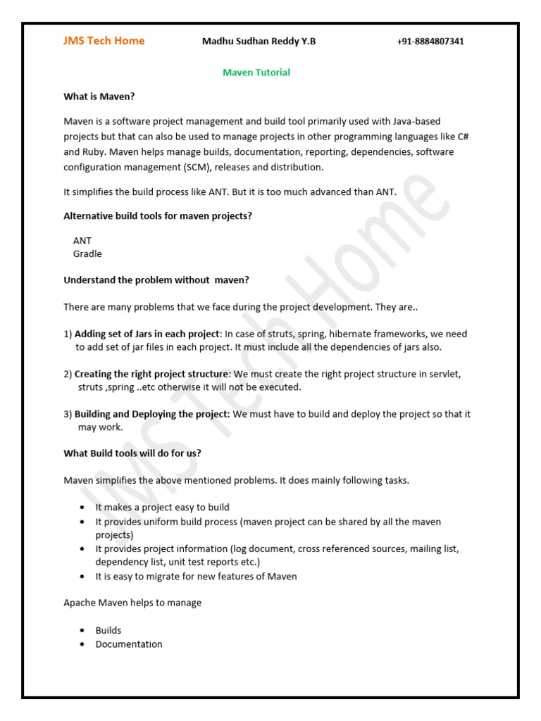 Maven Tutorial and Installation Guide | PDF | Computing | Software ...