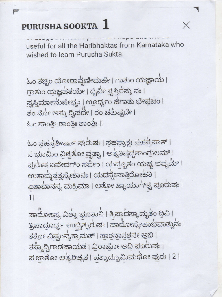 PURUSHA SUKTAM 007 | PDF