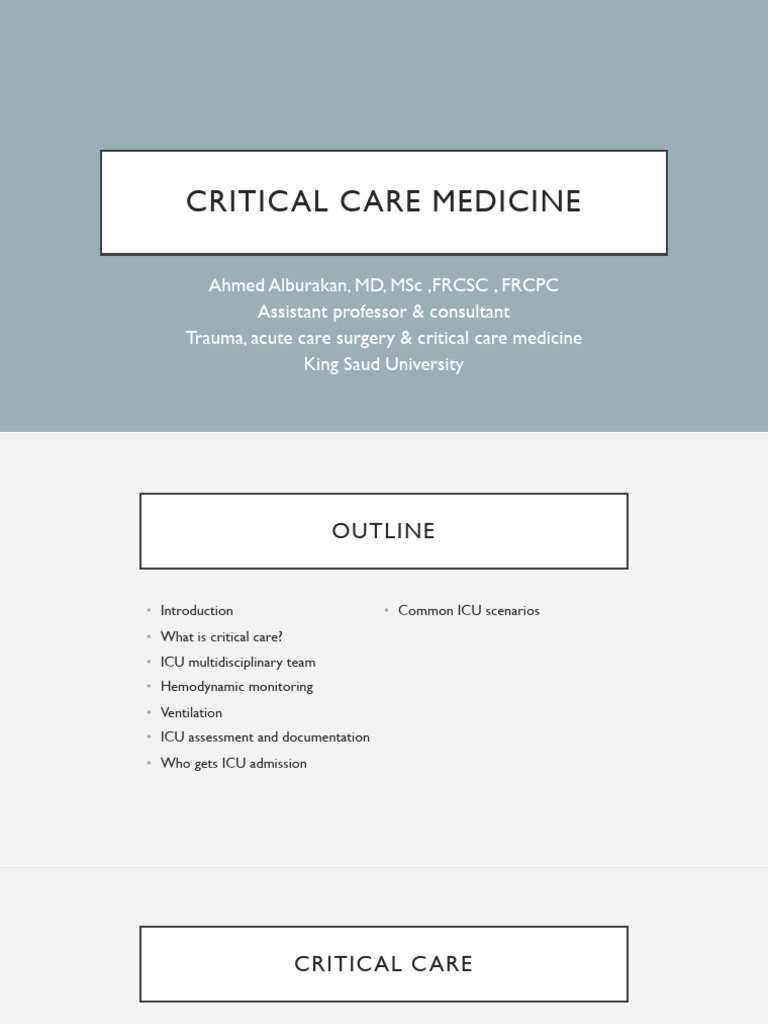Hemodynamic Monitoring in Critical Care | PDF | Intensive Care Medicine ...