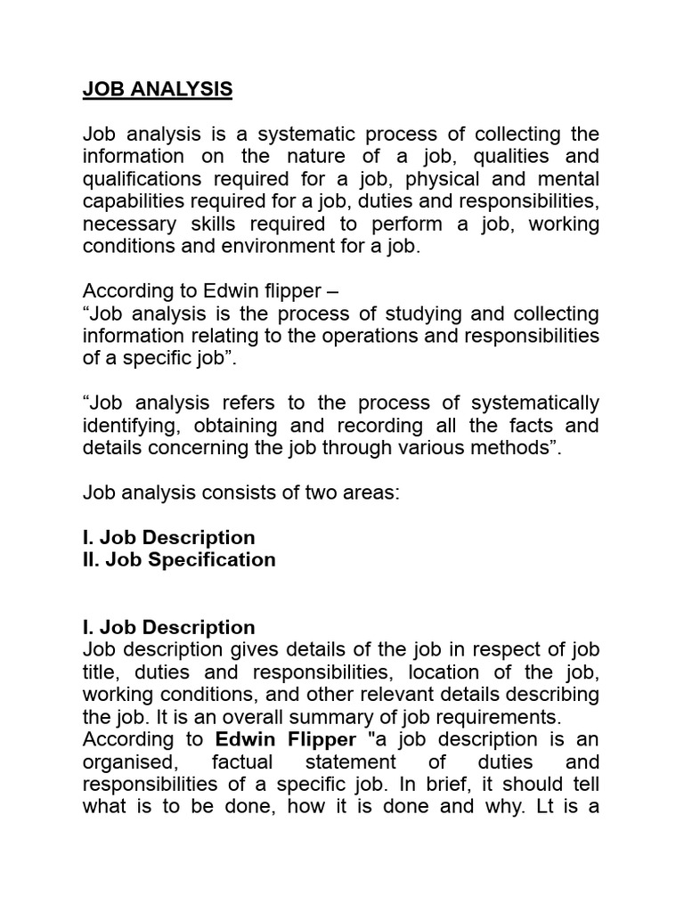Comprehensive Job Analysis Guide | PDF | Employment | Motivation