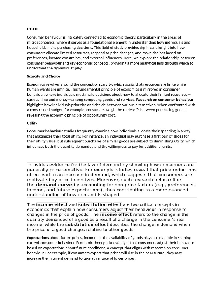 Economic Theory of Consumer Behavior | PDF | Economics | Demand