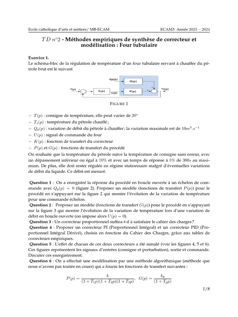 Modélisation et correction PID d'un four tubulaire | PDF | Ingénierie ...