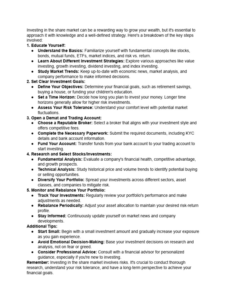 Beginner's Guide to Stock Market Investing | PDF | Investing | Risk