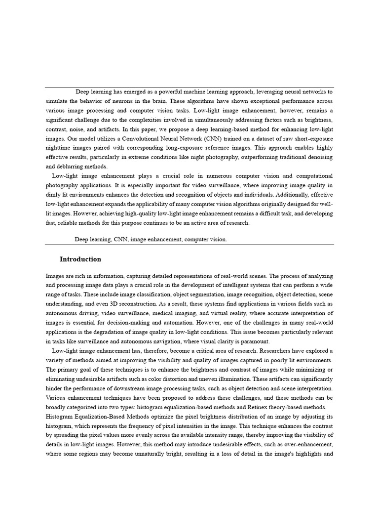 Deep Learning for Low-Light Image Enhancement | PDF | Deep Learning ...