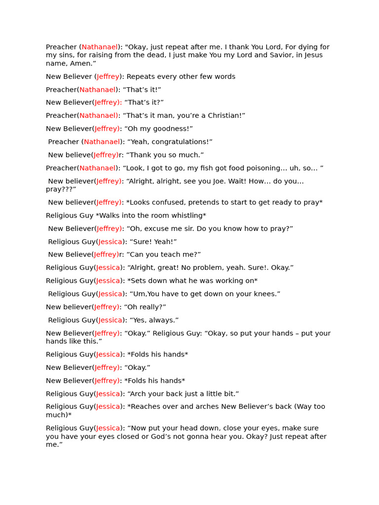 How to Pray: A Skit Guide | PDF