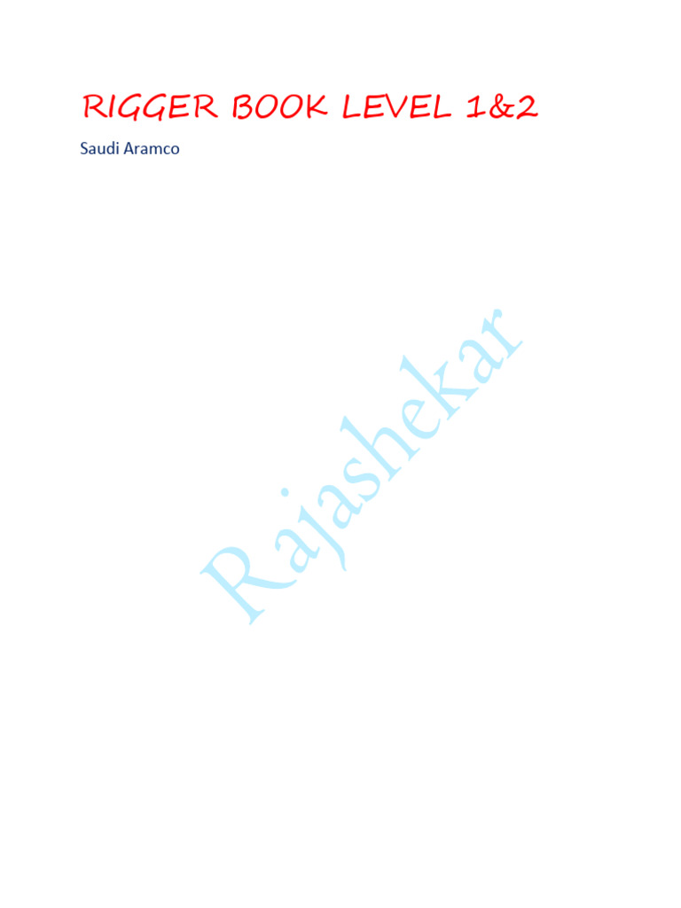 Aramco Rigger Level 1 & 2 Certification Guide | PDF | Crane (Machine ...