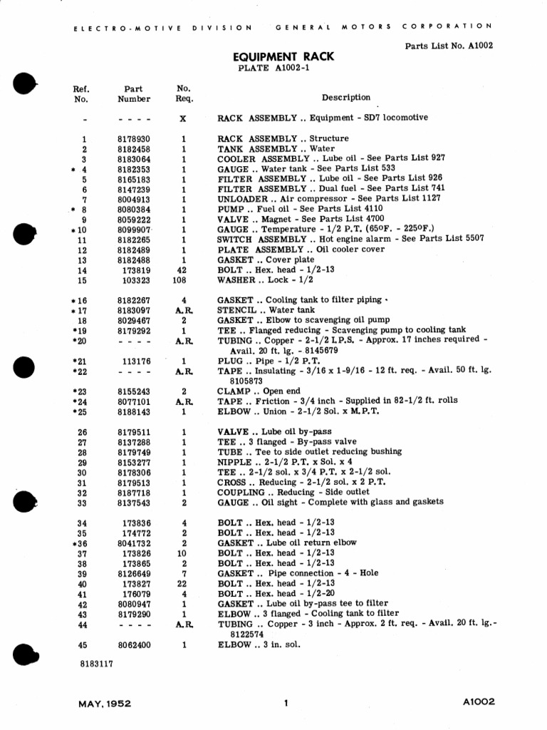 Equipment Rack Parts List A1002 | PDF | Pipe (Fluid Conveyance) | Gas ...