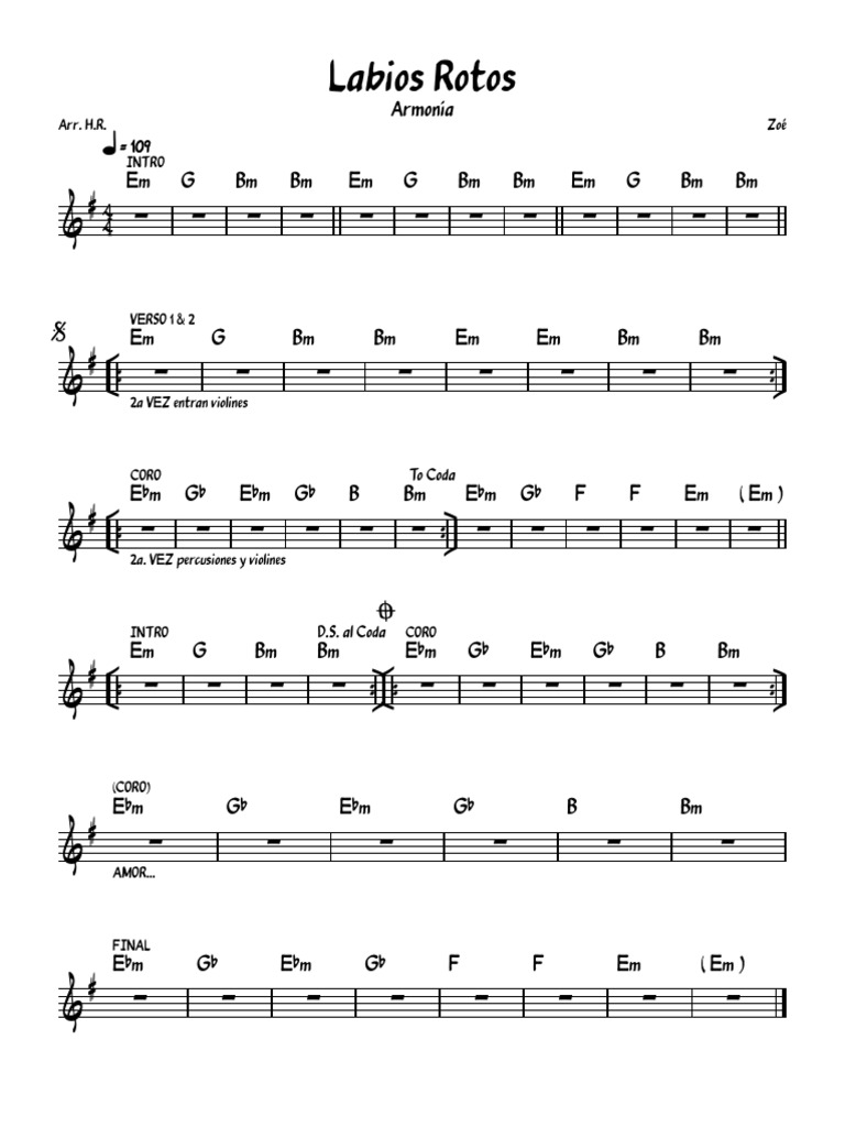 Labios Rotos P3 ARMONI-A | PDF | Formas musicais | Composições musicais