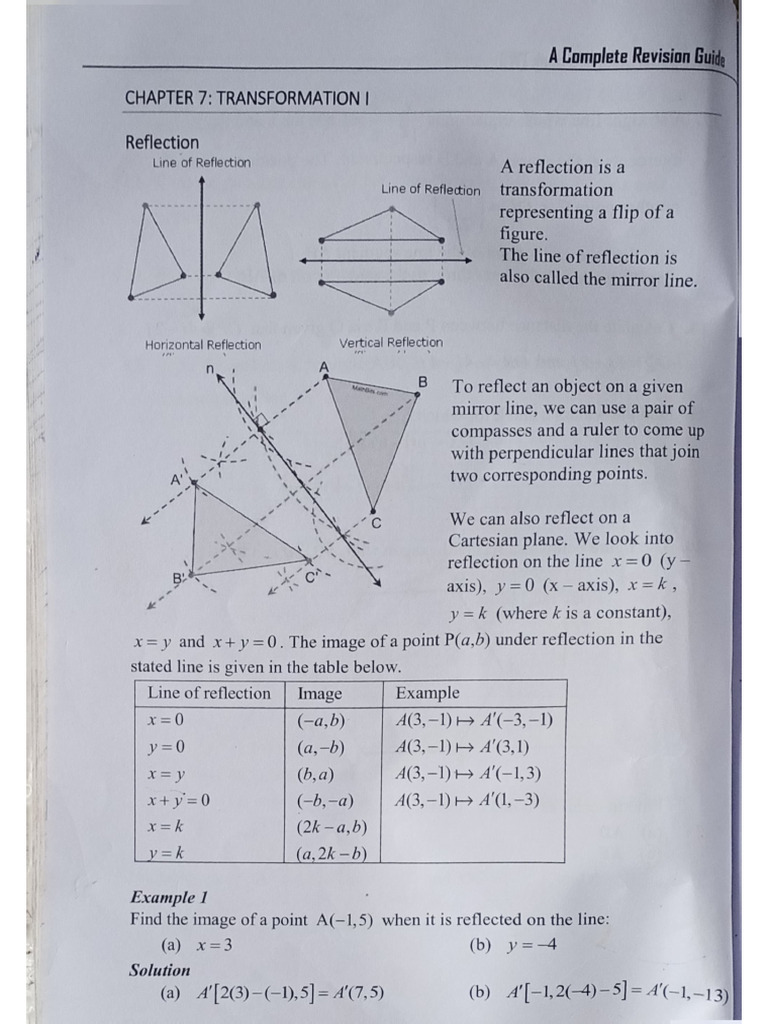 Transformation Notes and Questions Smart Maths Form 2 | PDF