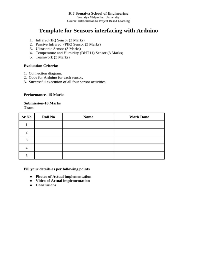 Template For Activity 3 (Sensors) | PDF