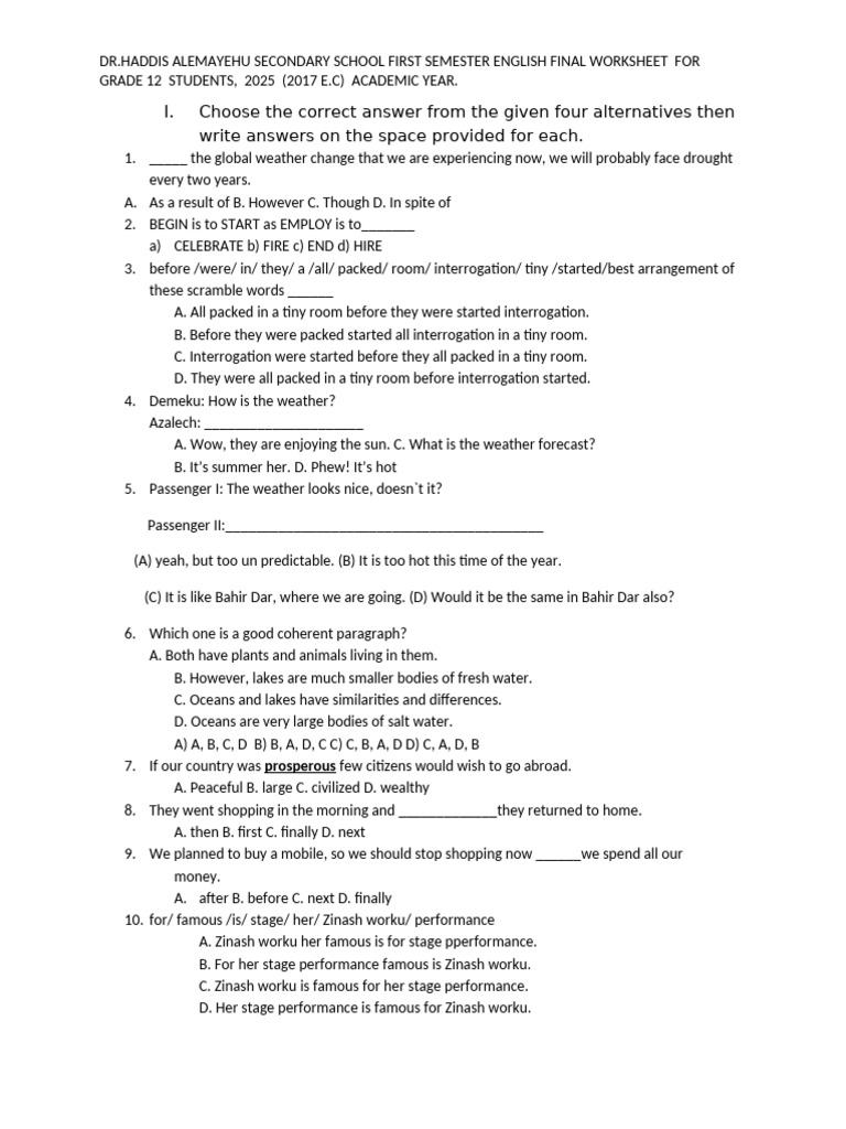 Worksheet English For Grade 12 Pdf English Language Linguistics