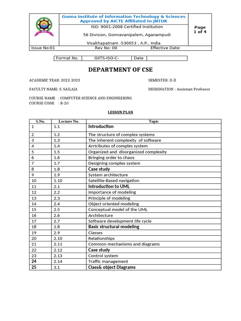 CSE Lesson Plan for 2022-2023 | PDF | Unified Modeling Language | Computing
