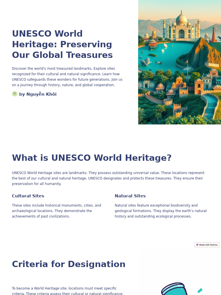 UNESCO World Heritage Preserving Our Global Treasures | PDF ...
