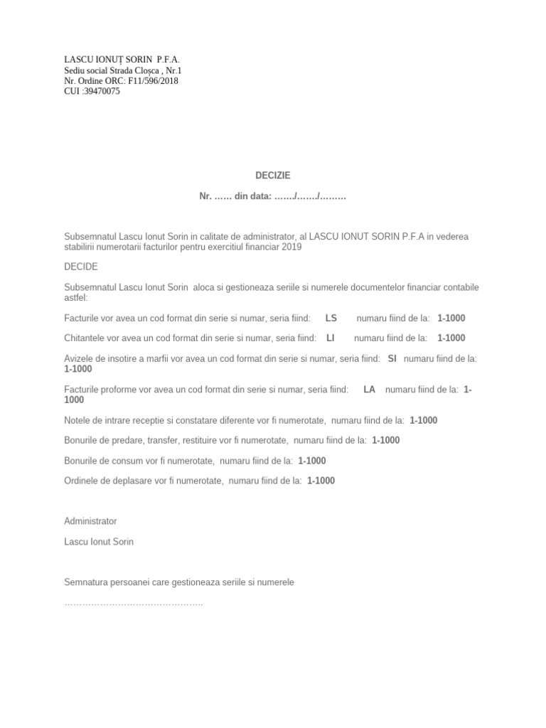 Serie Facturi | PDF